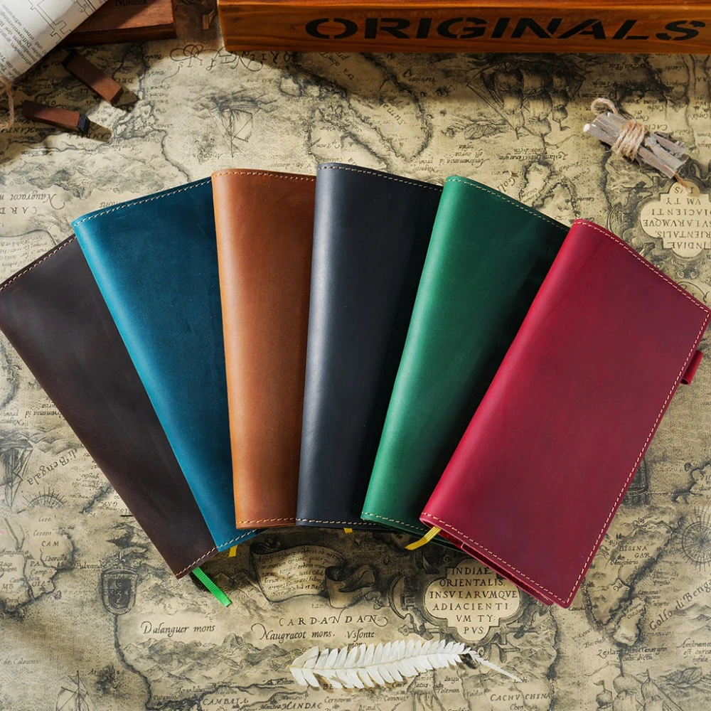 Fromthenon-Cuaderno de piel de vaca con capa principal, planificador de semanas, cuaderno de viaje, cuaderno de Plan de Semana de hojas sueltas, diario, suministros de papelería