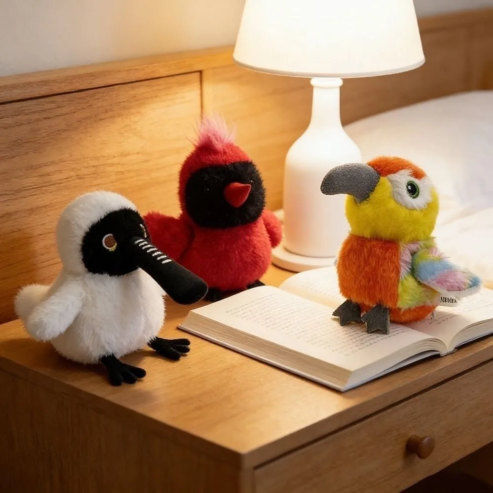 Series Soft Little Bird Series Keychain Flapping Wings Singing Singing Pendant Recording Interactive Voice Companion Gift