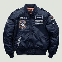 Hip Hop Bomber Baseball Jacket Men High Quality Embroidery Winter Thick Warm Military Motorcycle Ma-1 Aviator Pilot Jackets Male