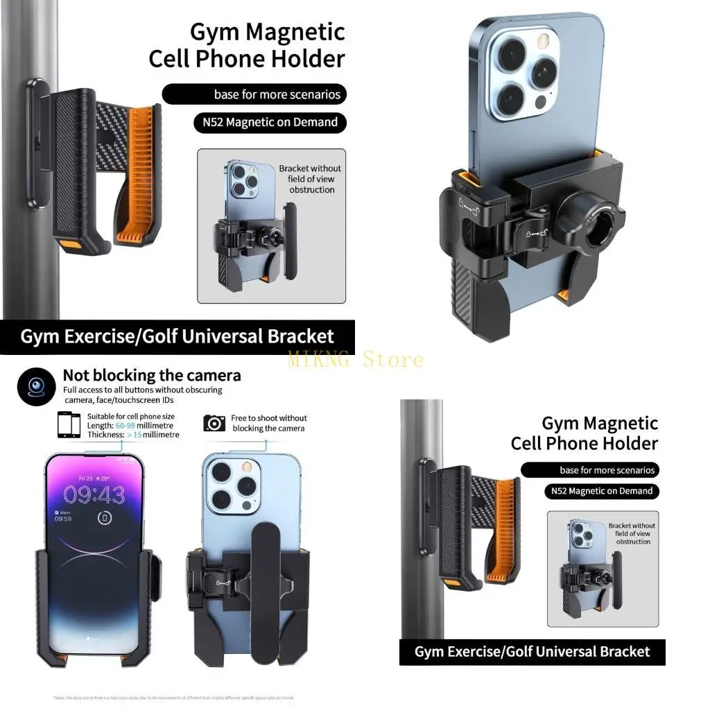 

Aluminum Phone Mount Cellphone Holder For Gym Bag Storage Fitness Enthusiasts 4.3-7Inch Devices best sale