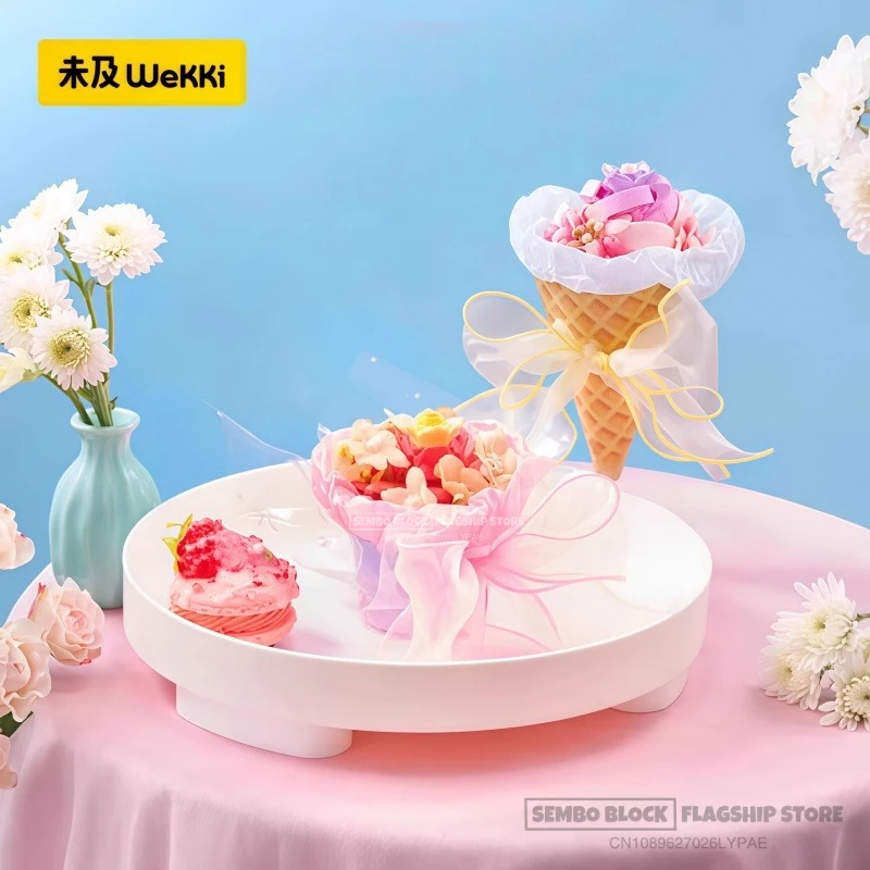 باقة أبدية تجميع اللبنات Kawaii أنيمي الكرتون نموذج سطح المكتب تحصيل الحلي هدايا عيد الأطفال