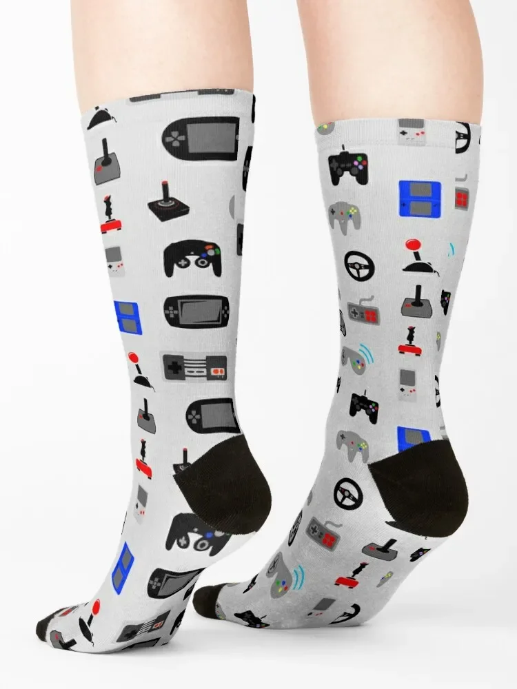 Video Game Controller Collage Socks japanese fashion Christmas heated Socks Women Men's