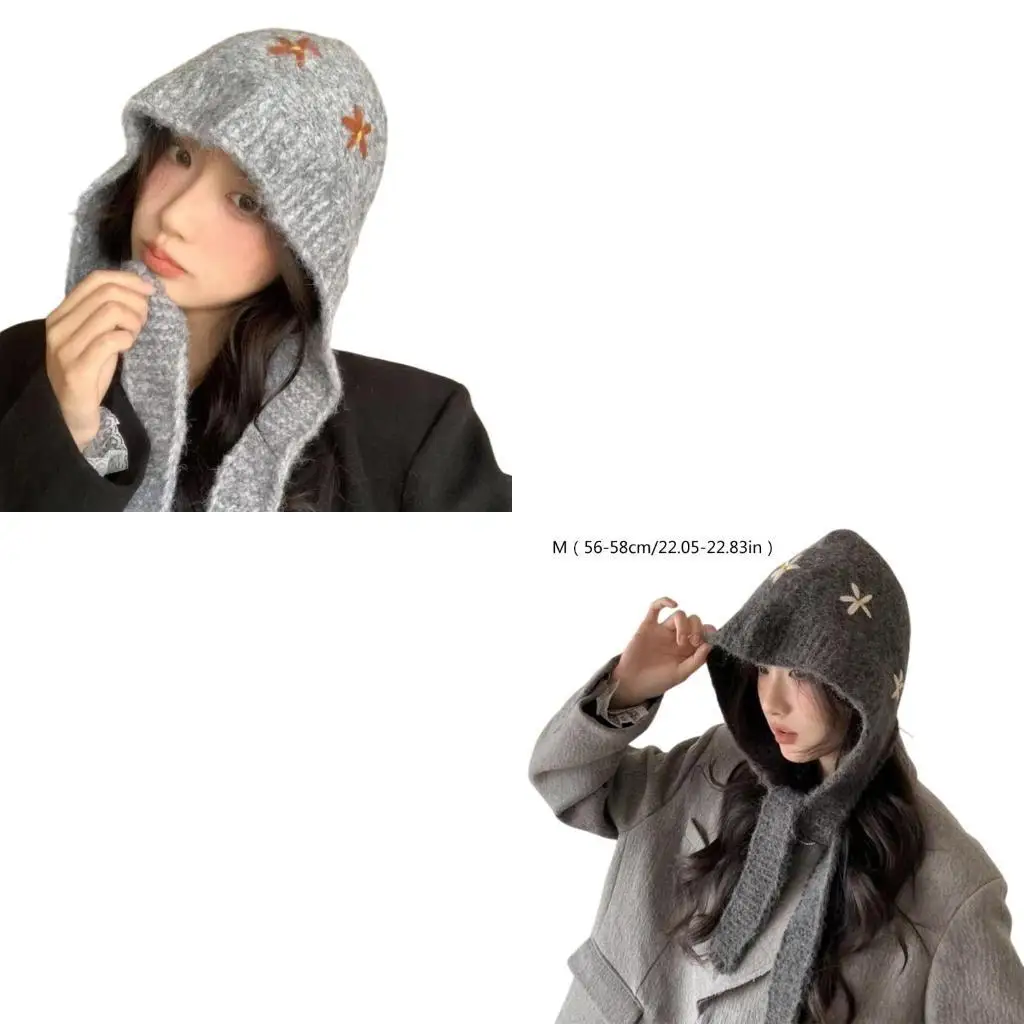 

Flower Decoration Knitted Hat Crochet Styles Knitted Hat Indoor Leisures Hats for Outdoor Activity