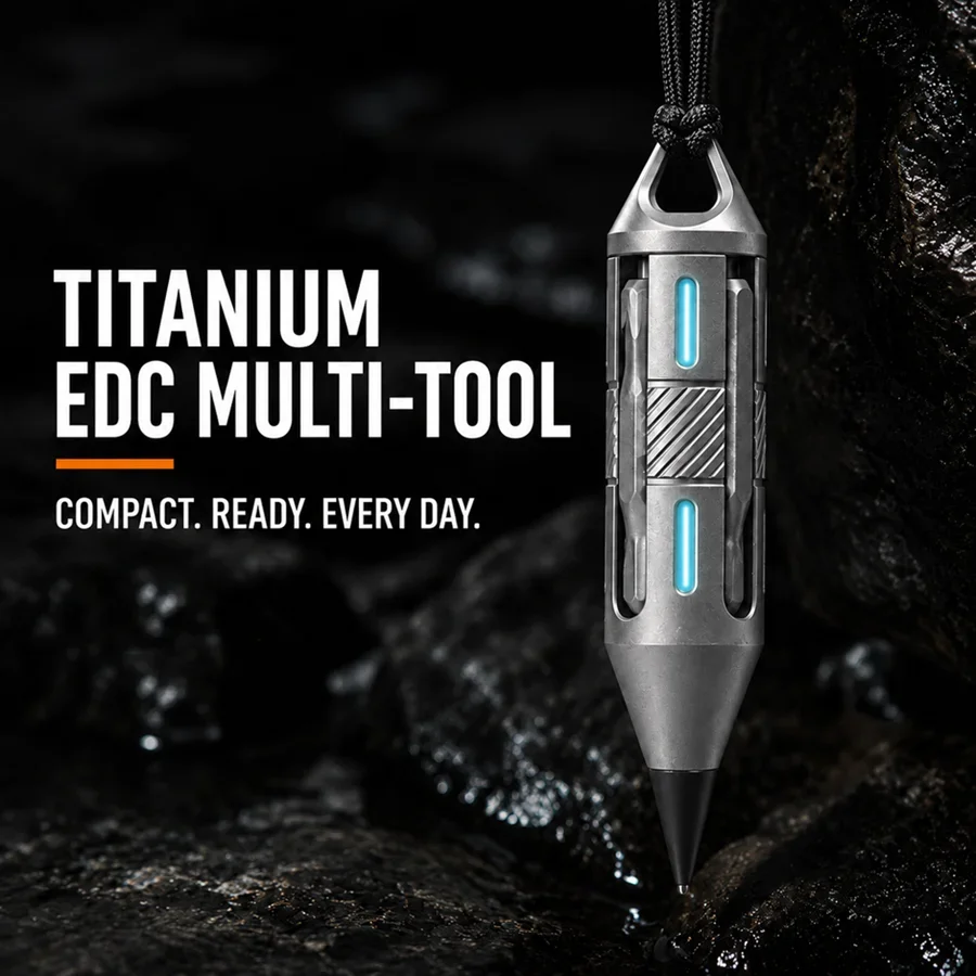 Titanium Alloy Mini Pen Screwdriver Portable Outdoor Camping Multi-functional Gear Pocket Tools EDC