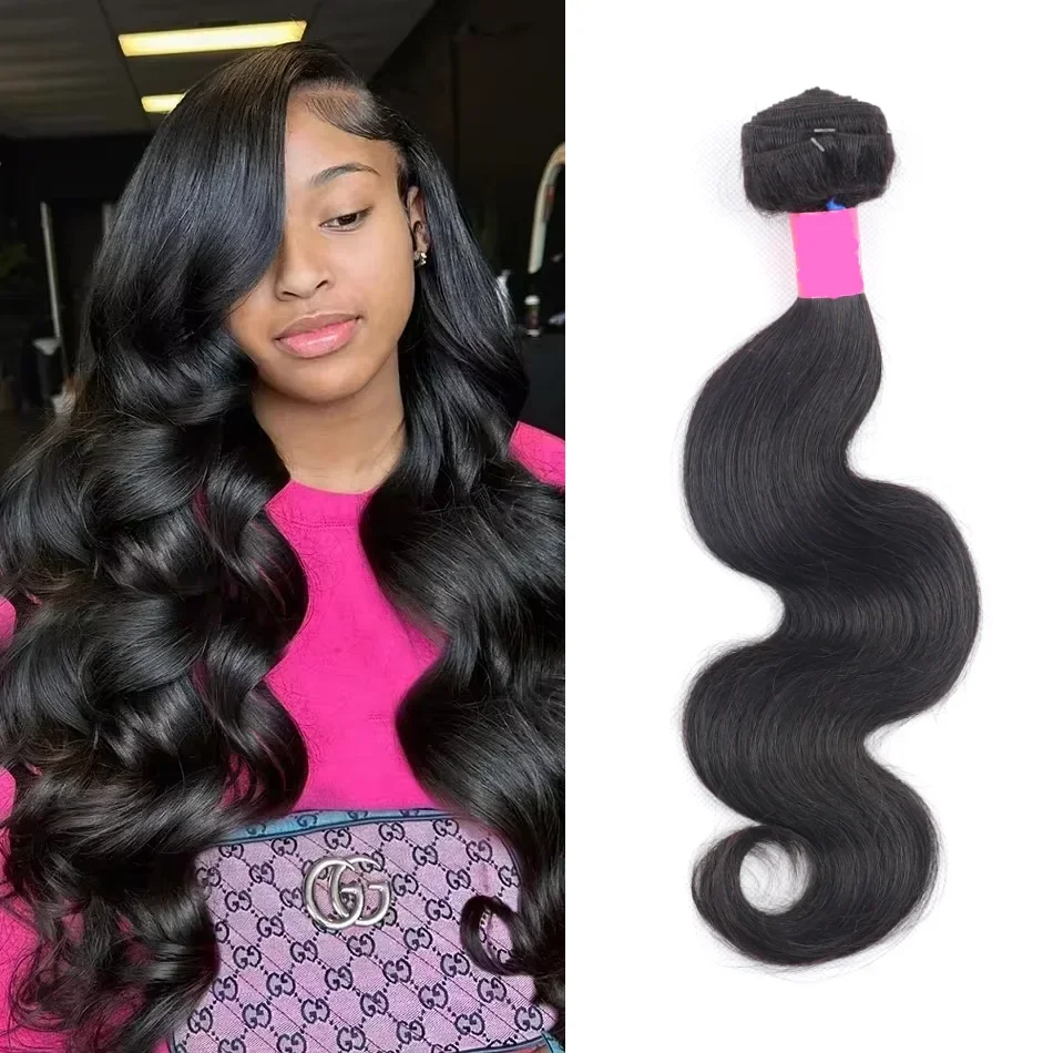 Zestawy typu Body Wave naturalny kolor brazylijski ludzki włos 10-40 cali 3 zestawy doczepy z ludzkich włosów typu remy podwójny wątek plecionka włosy