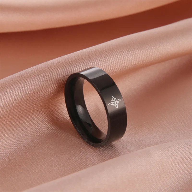 Simple Stainless Steel Ring For Women Men Witch Knot Fashion Punk Silver Black Color Finger Ring Witchcraft Jewelry 2023 Gift