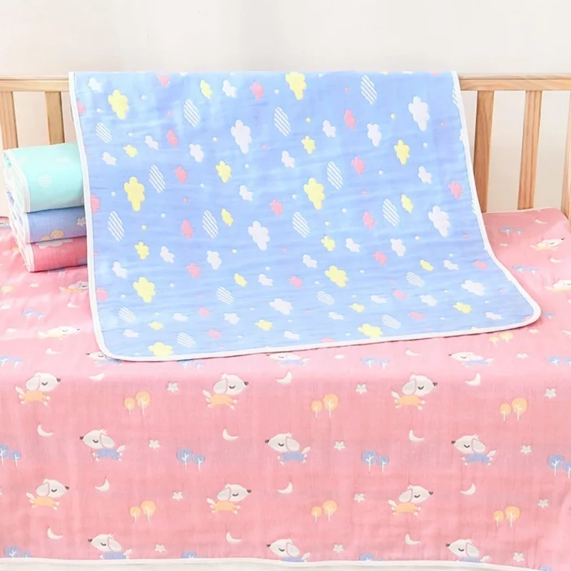 Baby diaper pad cotton breathable bed sheet newborn cloud washable oversized gauze cushion infant supplies leak-proof pink