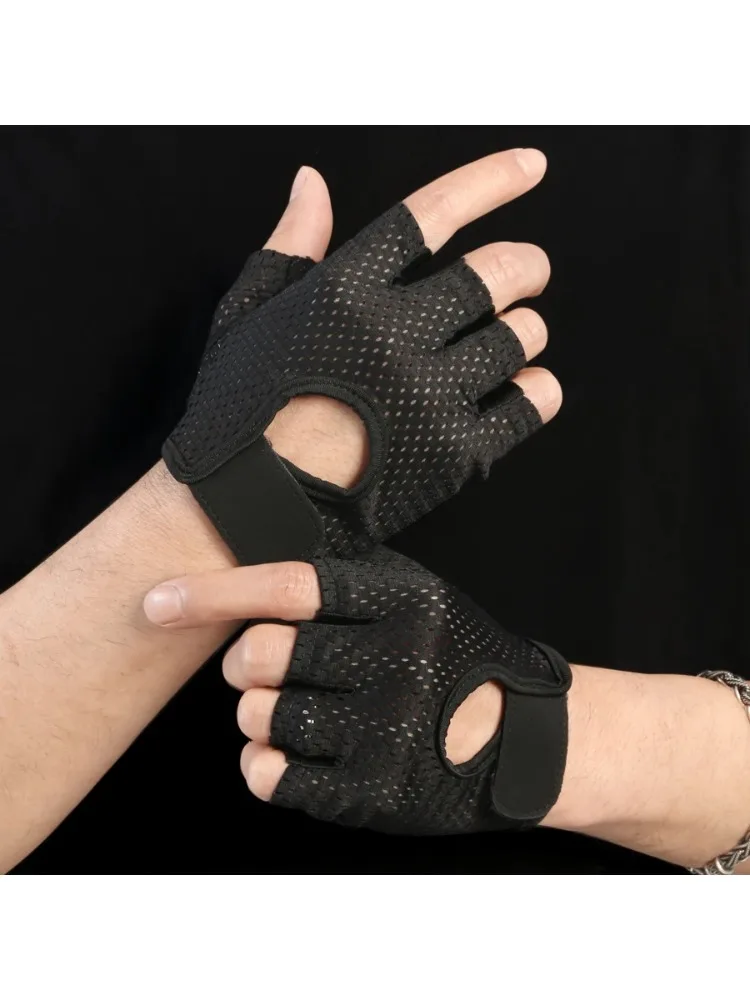 AliExpress NONE Summer Ice Silk Half Finger Gloves Breathable Anti-Slip Pad for Men Women Gym Fitness Cycling Bicycle Fingerless