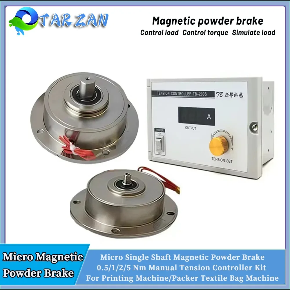 

Micro Magnetic Powder Brake Tension Controller Kit Magnetic Powder Clutch Particle Brake 0.05-1kg for Packer Textile Bag Machine