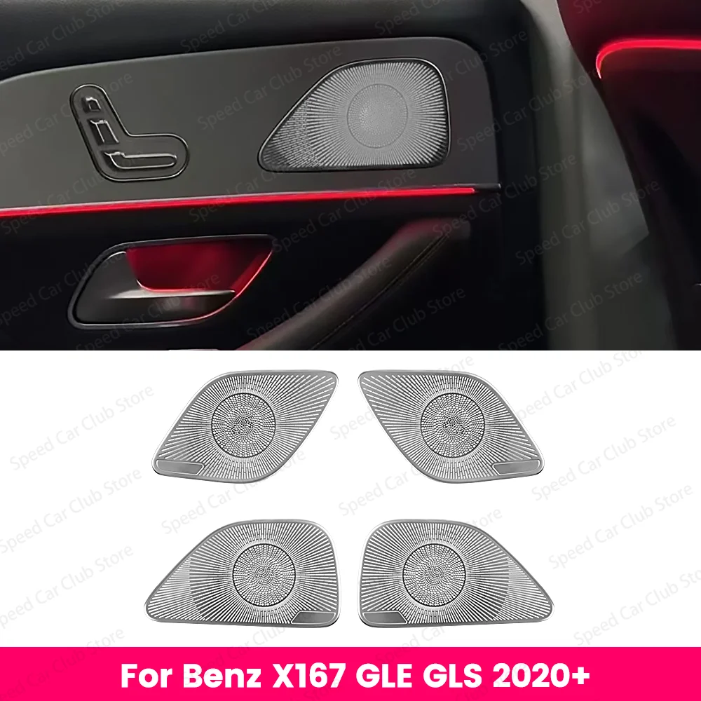 

No Light Audio Speaker Door Loudspeaker Panel Cover Trim for Mercedes Benz W167 GLE GLS - Vehicle Interior Accessory