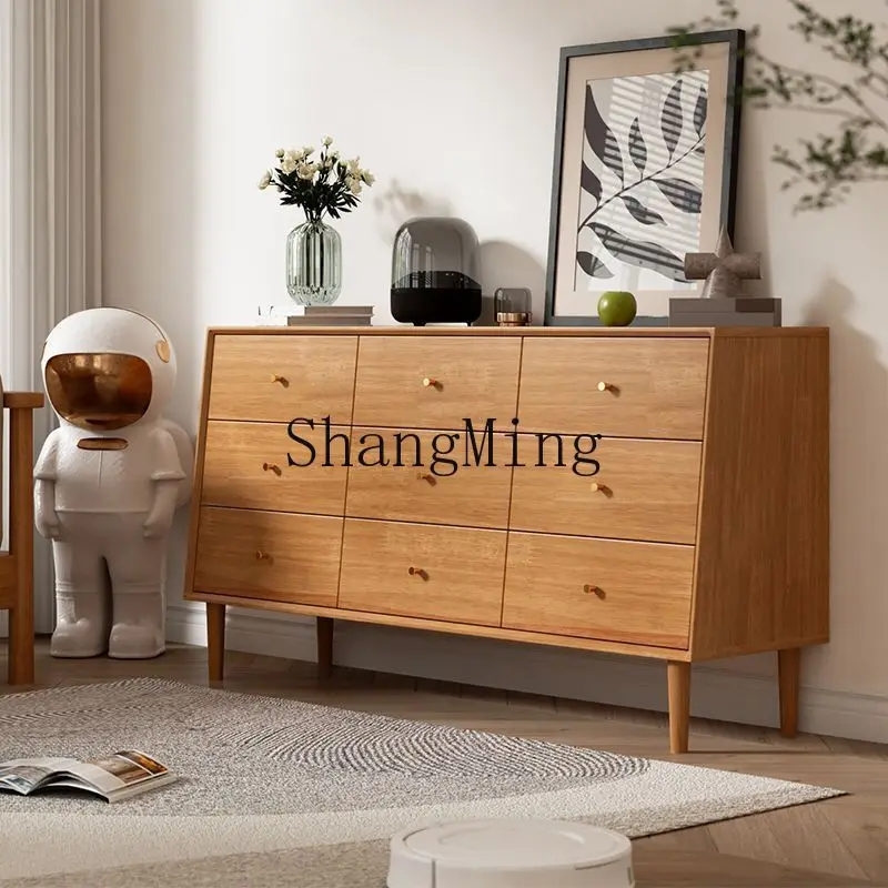 

FG solid wood bedroom storage six-chest cabinet dressing table modern simple dining side locker