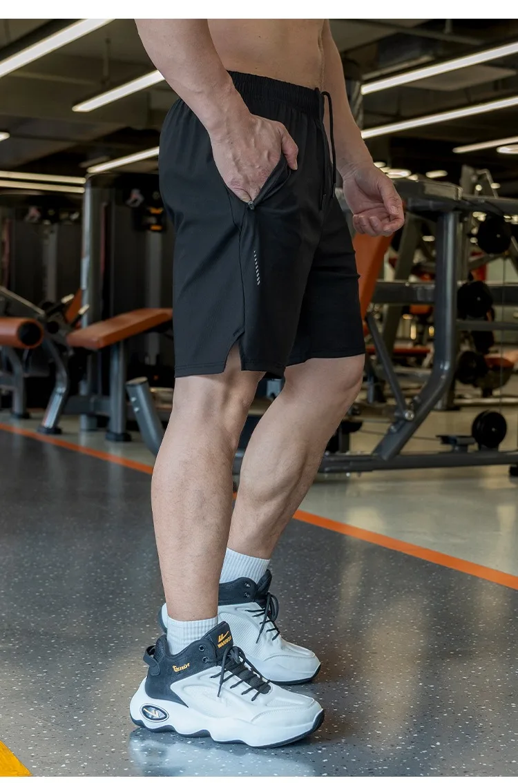 Mens Shorts Light Weight Thin Elasticity Pants Running Squat Fitness Training GYM Quick-drying Drawstring Shorts Sweatpants