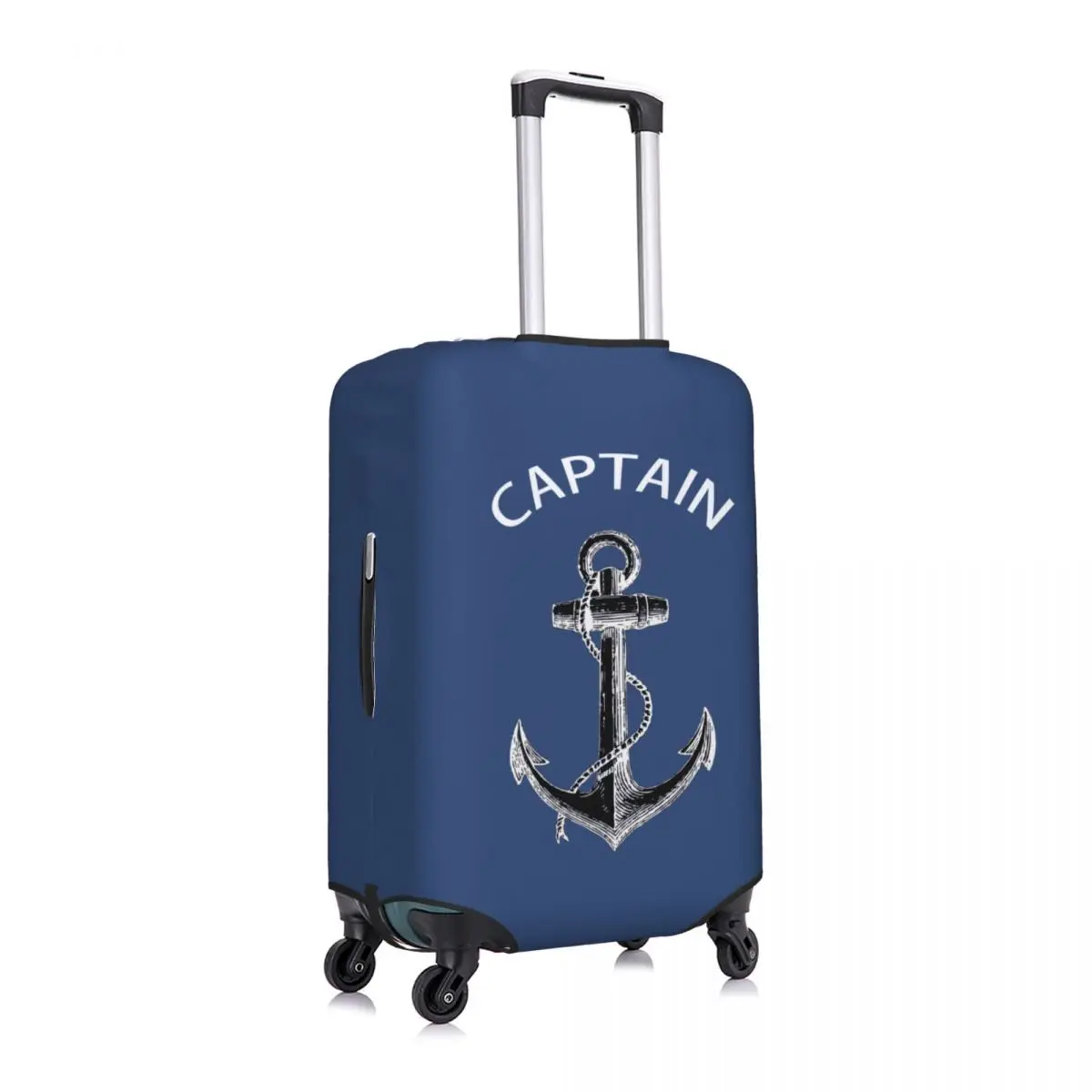 Custom Captain Anchor Travel Luggage Cover Elastic Nautical Sailor Adventure Suitcase Cover Protector Fit 18-32 Inch