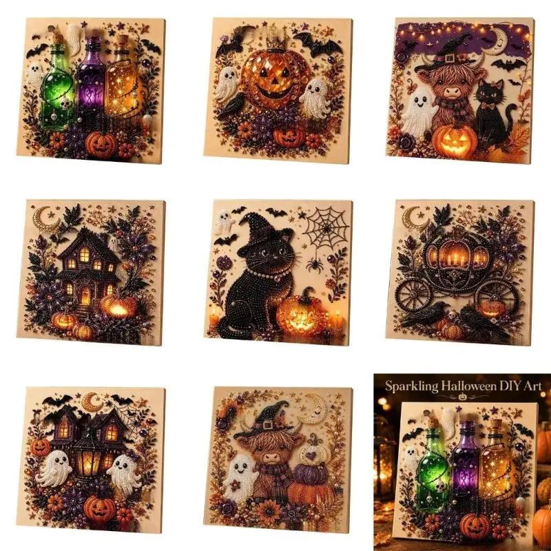Halloween Pearls DIY Kits Craft Decors for Toddler, Peels and Place Beadwork Art Project for Family Crafting Time and Group