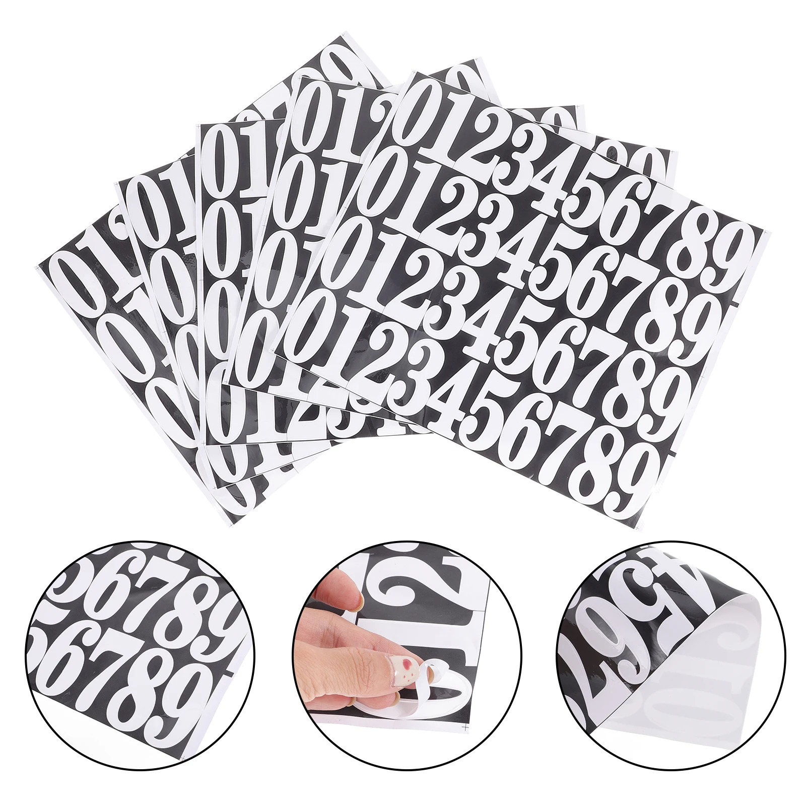

Self Adhesive Number Stickers 5 Sheets PVC Mailbox Numbers Decals Reflective Doorplate Letters Waterproof Fade Resistant Outdoor