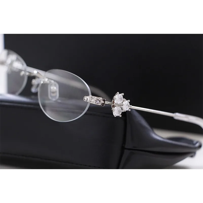 

GM Rimless Sunglasses Women Luxury Brand Metal Frame Sliver Small Oval Sun Glasses Unsiex Elegant Shades UV400 O&rora