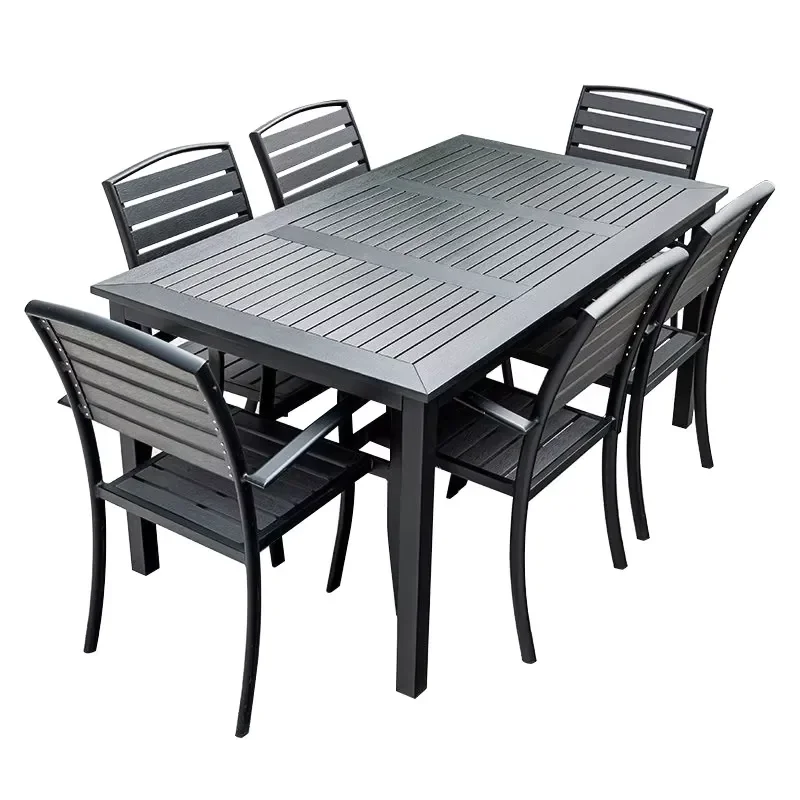 Industrial Style Outdoor Metal Tables and Chairs for Courtyard Dining Commercial Street Sun Protection Patio Furniture Set