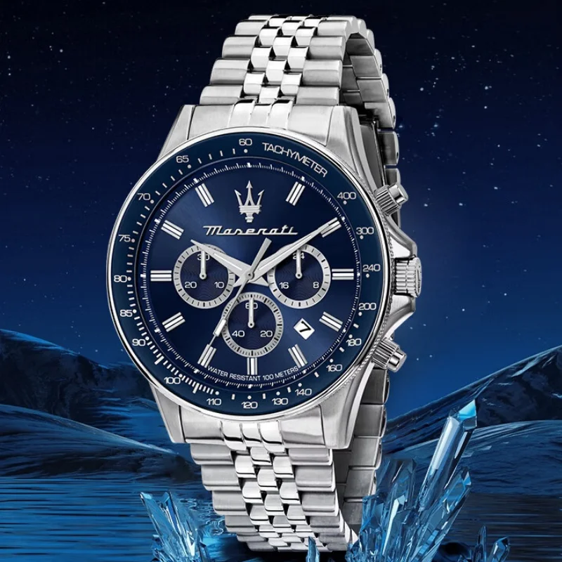 Relojes Maserati originales, relojes deportivos para hombres, relojes multifuncionales para estudiantes de moda europea y americana, Commemorat Shi Ying