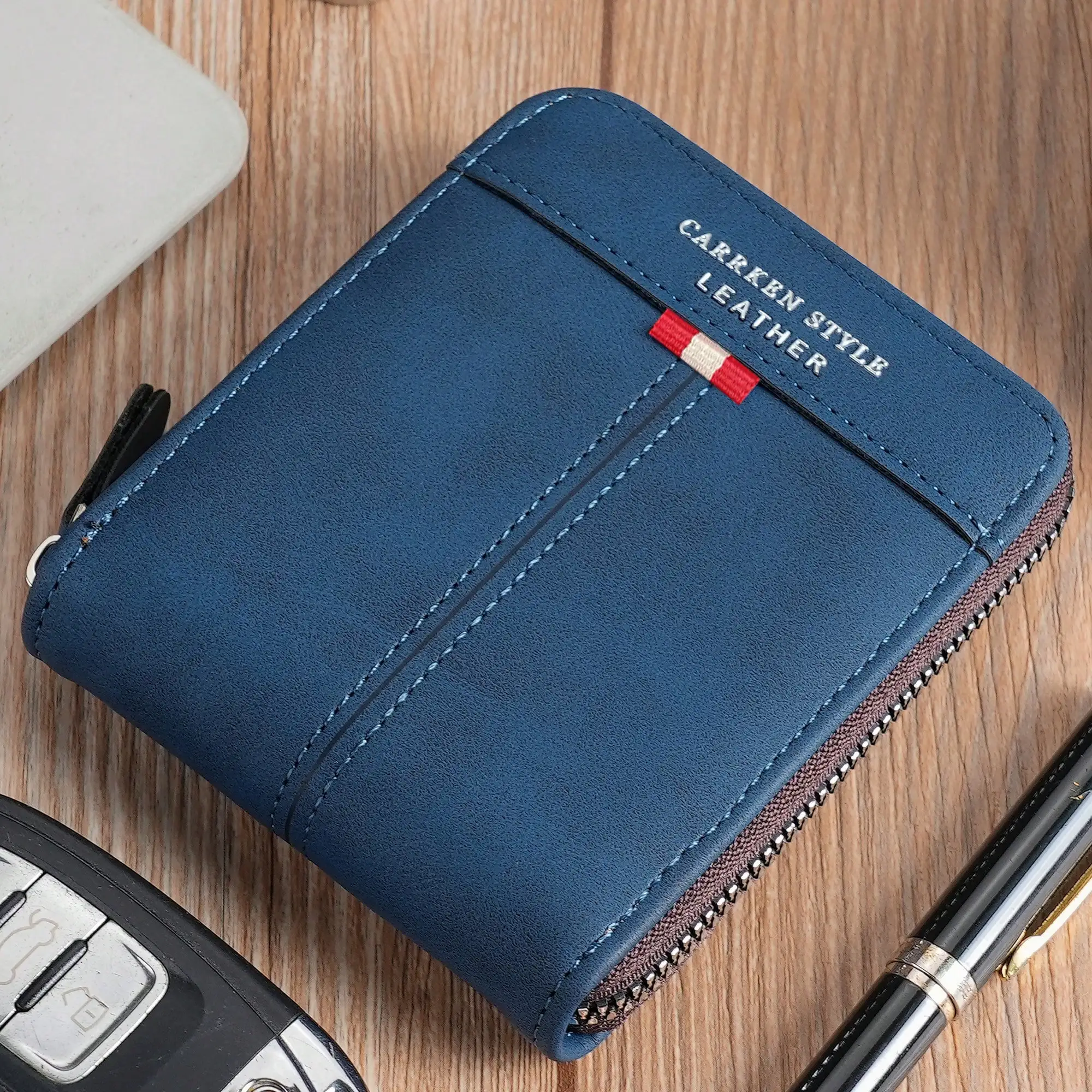 

CarrKen 1pc New Vintage Multi-Function Zipper Wallet For Men, Fashion Casual Clutch Purse With Multiple Card Slots, Suitable For