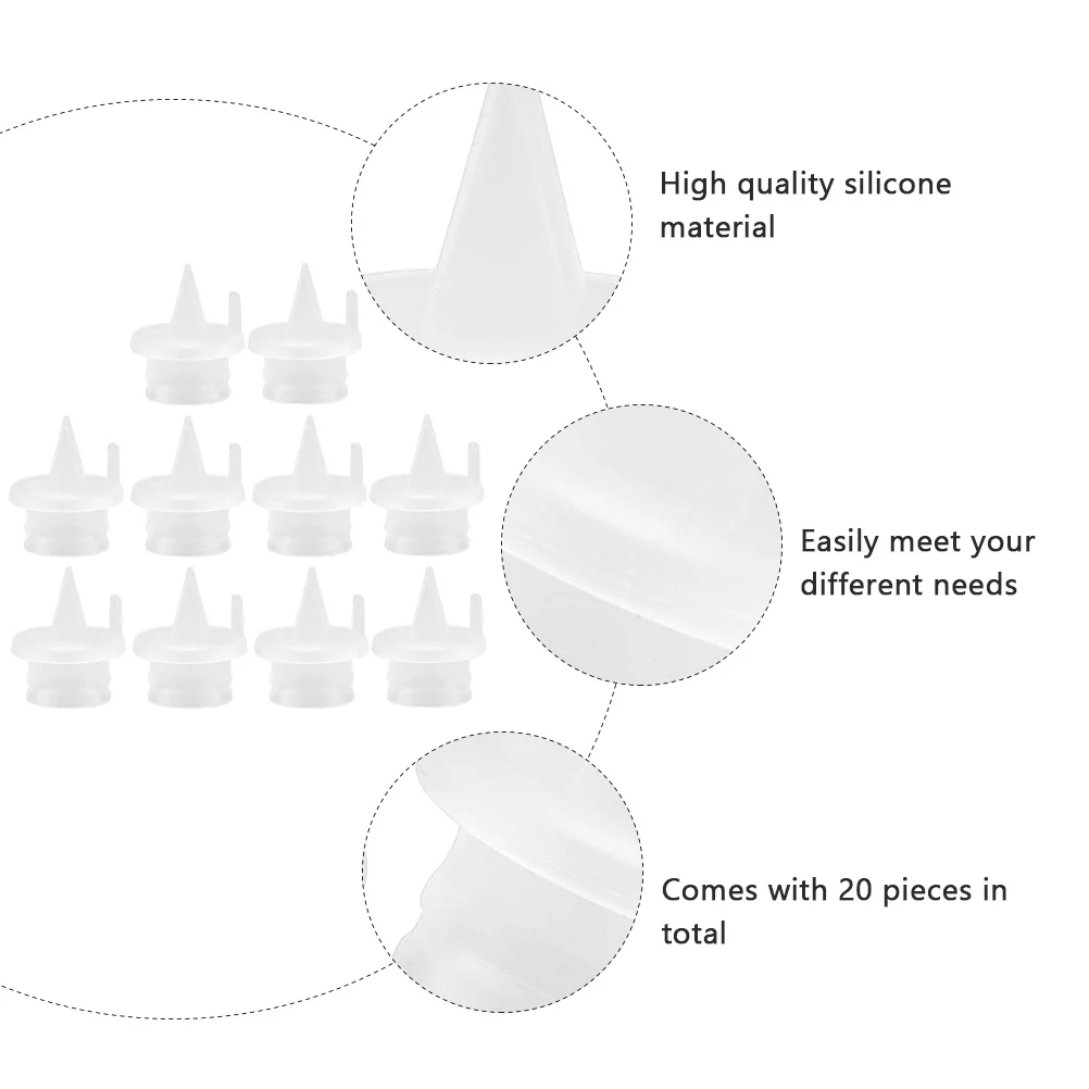 

20Pcs Breast Pump Accessories High Quality Silicone Duckbill Valves for Manual Electric Pumps Anti Backflow Safe Skin Friendly