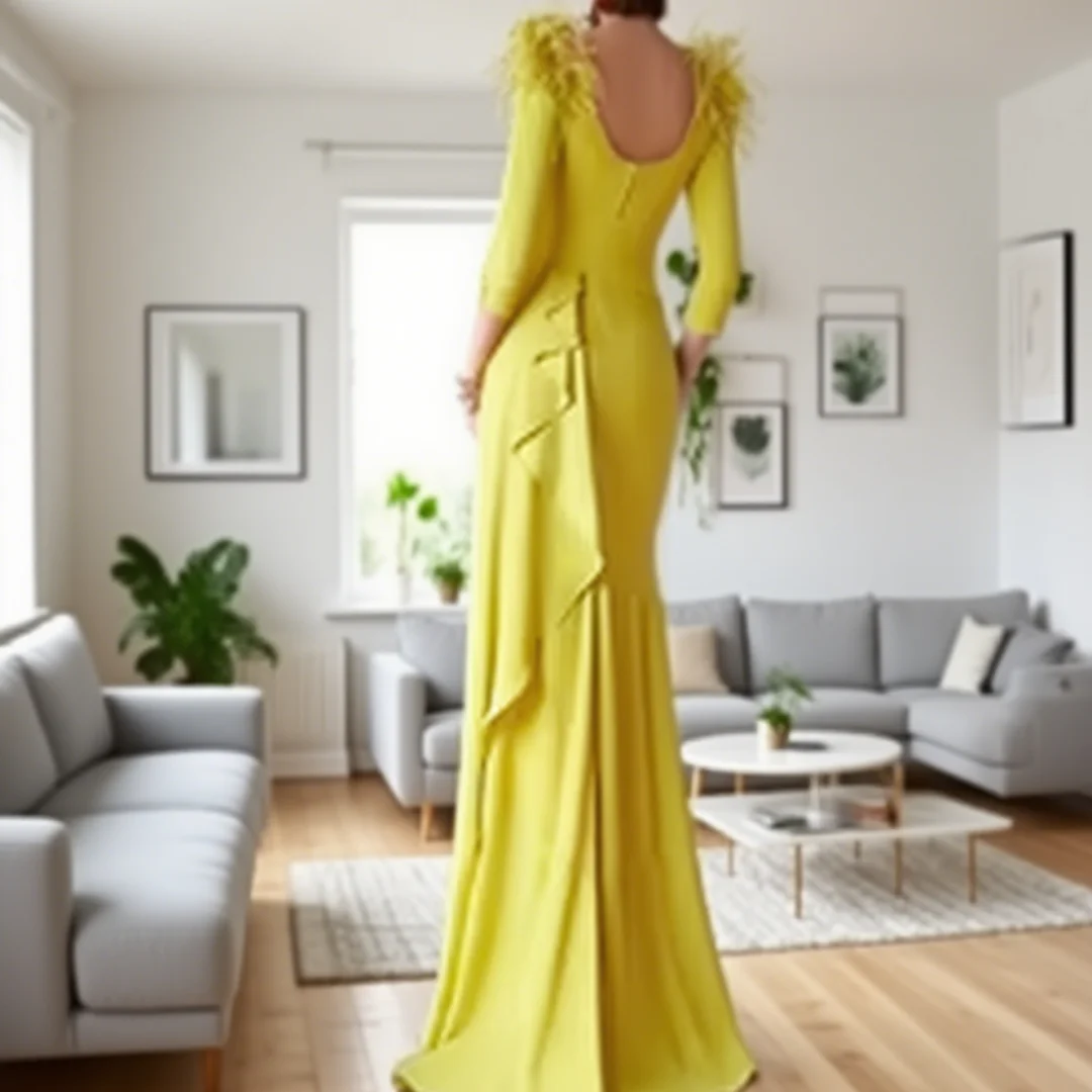 فستان سهرة مثير مخصص بأكمام ثلاثة أرباع مطرز على طراز حورية البحر للسيدات، مناسب للمناسبات الرسمية