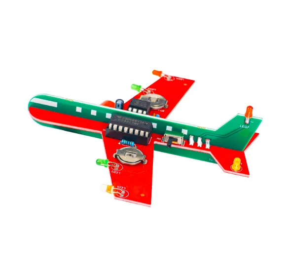 Kit de luz de fluxo de circuito flash de avião pequeno cd4017 diversão fabricação eletrônica diy placa de circuito de prática de soldagem
