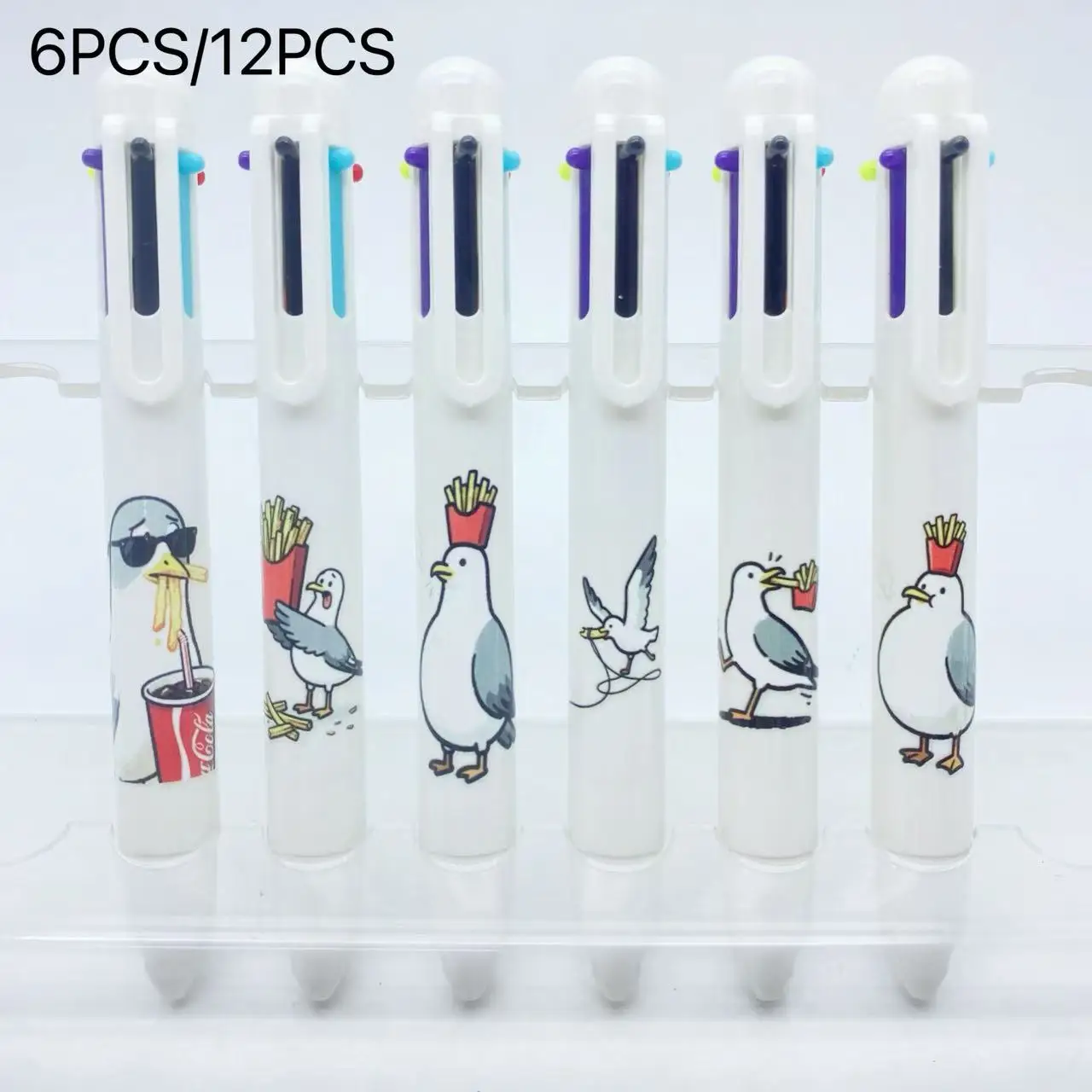 

Набор разноцветных шариковых ручек серии Oystercatcher для картофеля фри, белая коллекция, набор маркеров для письма для студентов «шесть в одном», набор дляostępniania