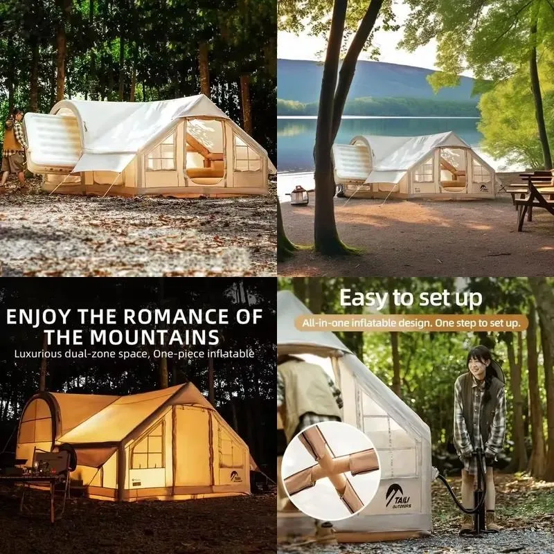 12.6ft Large Inflatable Tent Family Outdoor Camping Two Room