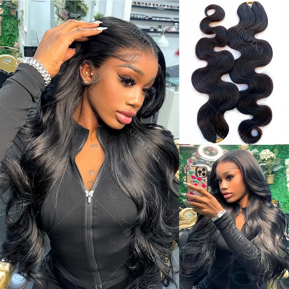 

Натуральные волосы для плетения косичек, черные, 12А, с невидимой нитью, бразильские, необработанные, для крепления крючком, предварительно разделенные, для бохо-плетения