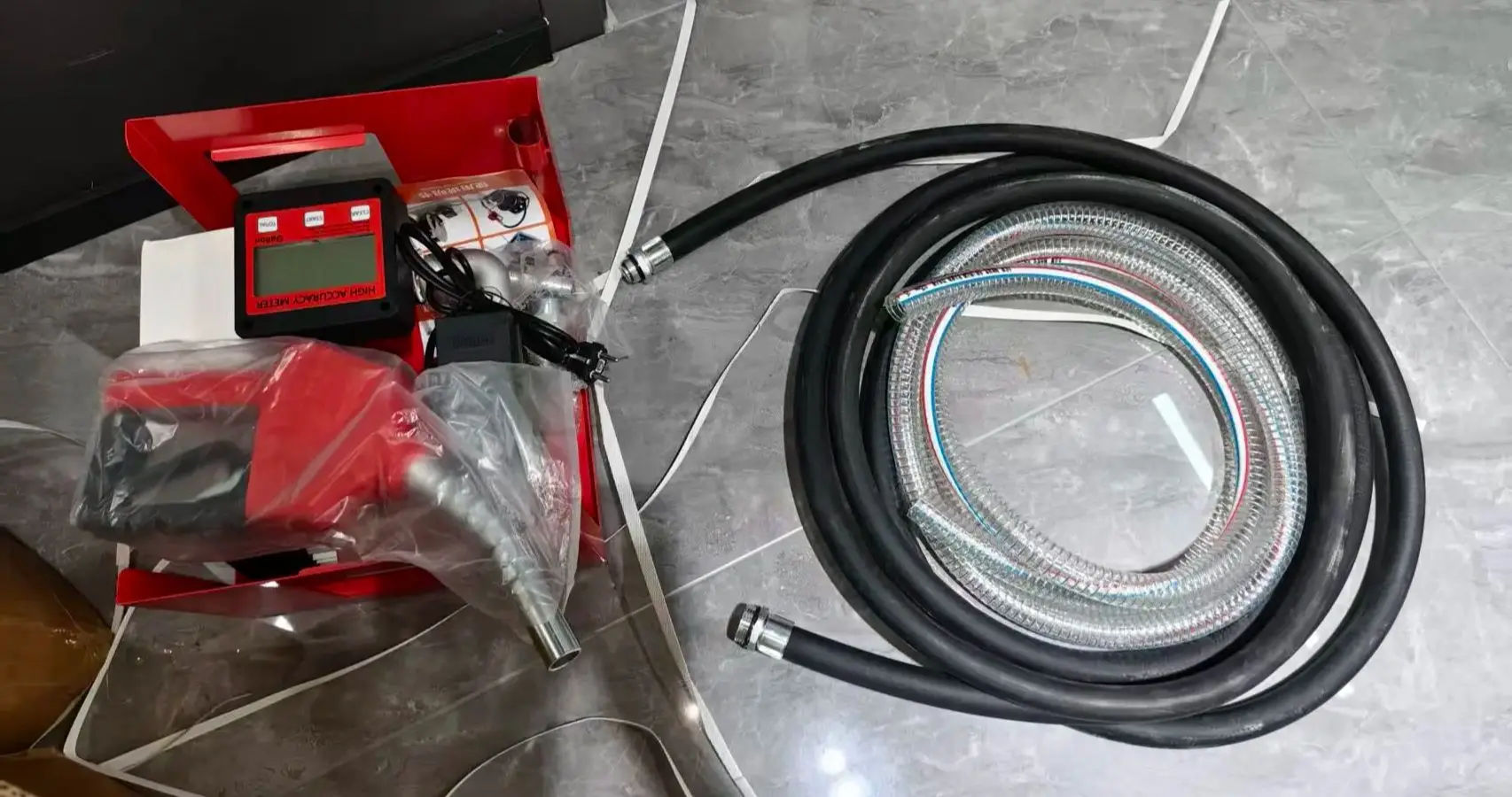 High Flow Diesel Oil Pump 12V/24V/220V Self-priming Refueling Gun Metering System for Efficient Fuel Transfer