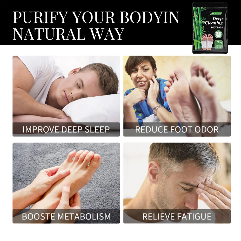 Natural Detox Footแพทช์ความเครียดบรรเทาฟุตDeep Sleepสมุนไพรดีท็อกซ์สติกเกอร์บรรเทาความเครียดสําหรับFoot Careเครื่องมือ