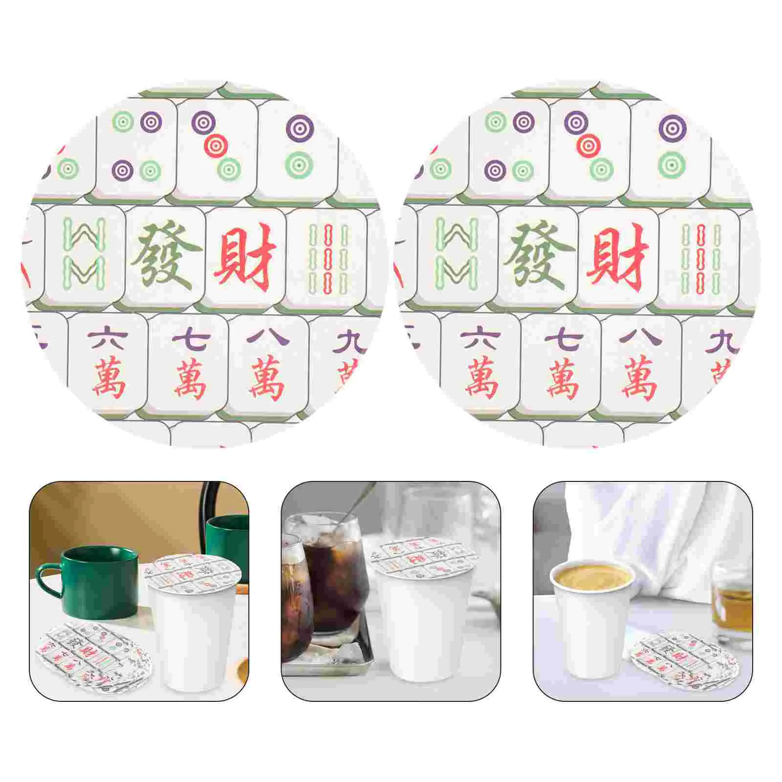 100 Pcs Leak-proof Paper Coasters Cup Coffee Sealing One Piece Films Pads Silicone for Food Contact