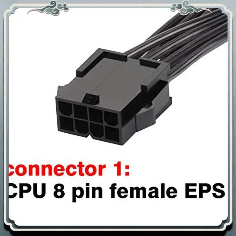 Premium 2X EPS 8 Pin Power Extension Cable ATX CPU 8 Pin Female To 8(4+4) Pin Male EPS-12V Extension Cable For Motherboard, 80Cm