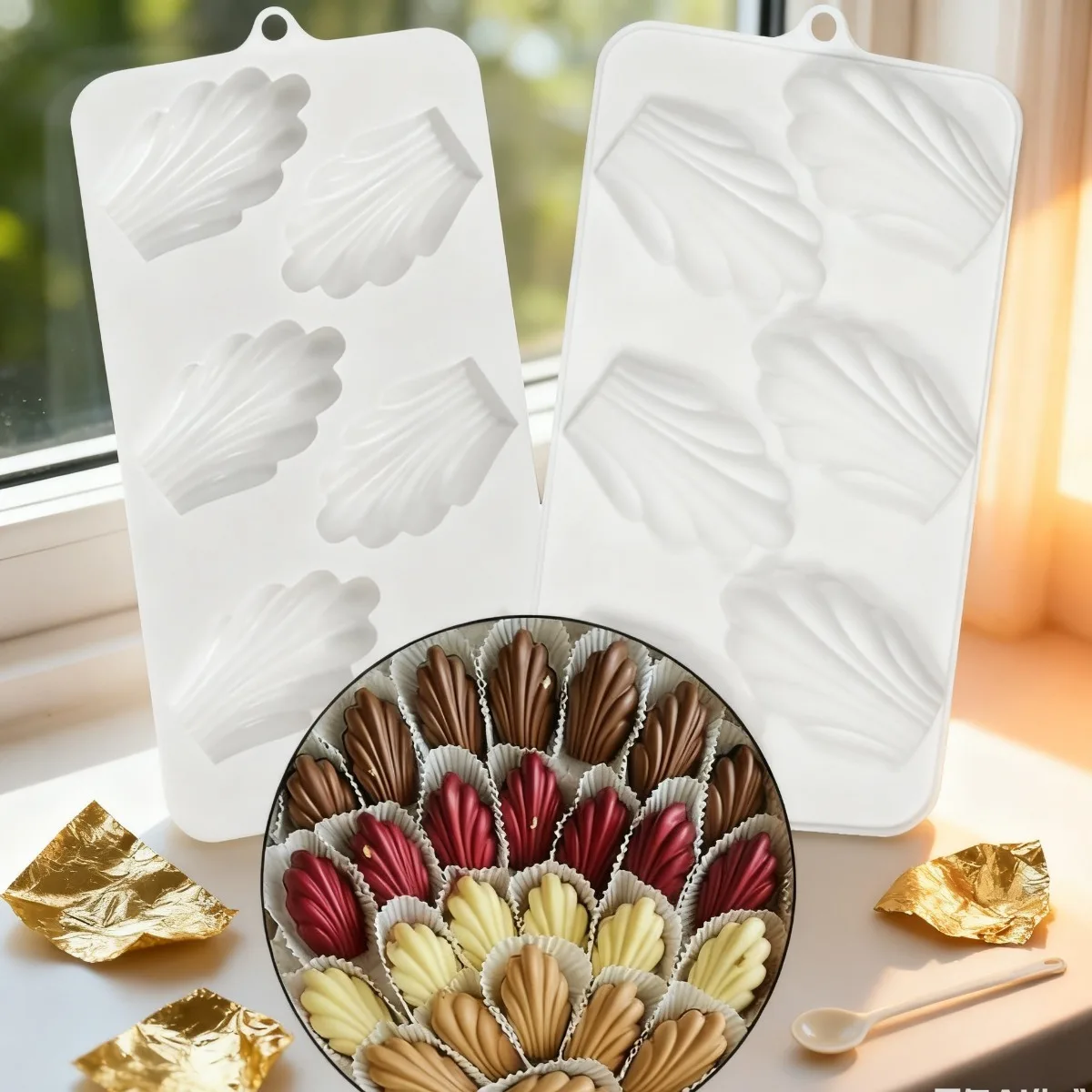 

6 Hole Food-Grade Silicone Cake Mold Non-Stick Heat-Resistant Mold for Chocolate Mousse Candy Dessert Baking Tools