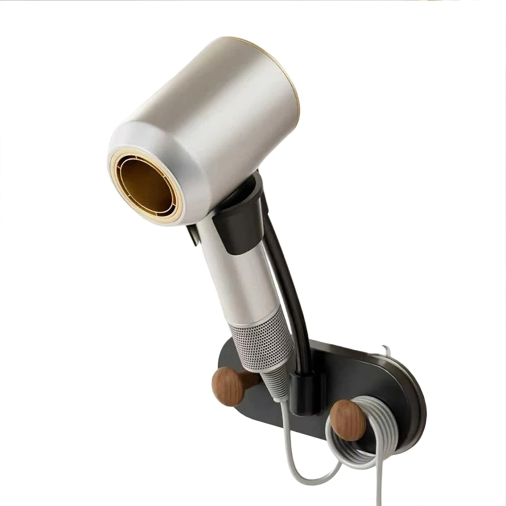 Compact Bathroom Hair Dryer Stand with Reinforced Suction Cup Mount for Mirrors Tiles and Other Smooth Non-Porous Surfaces