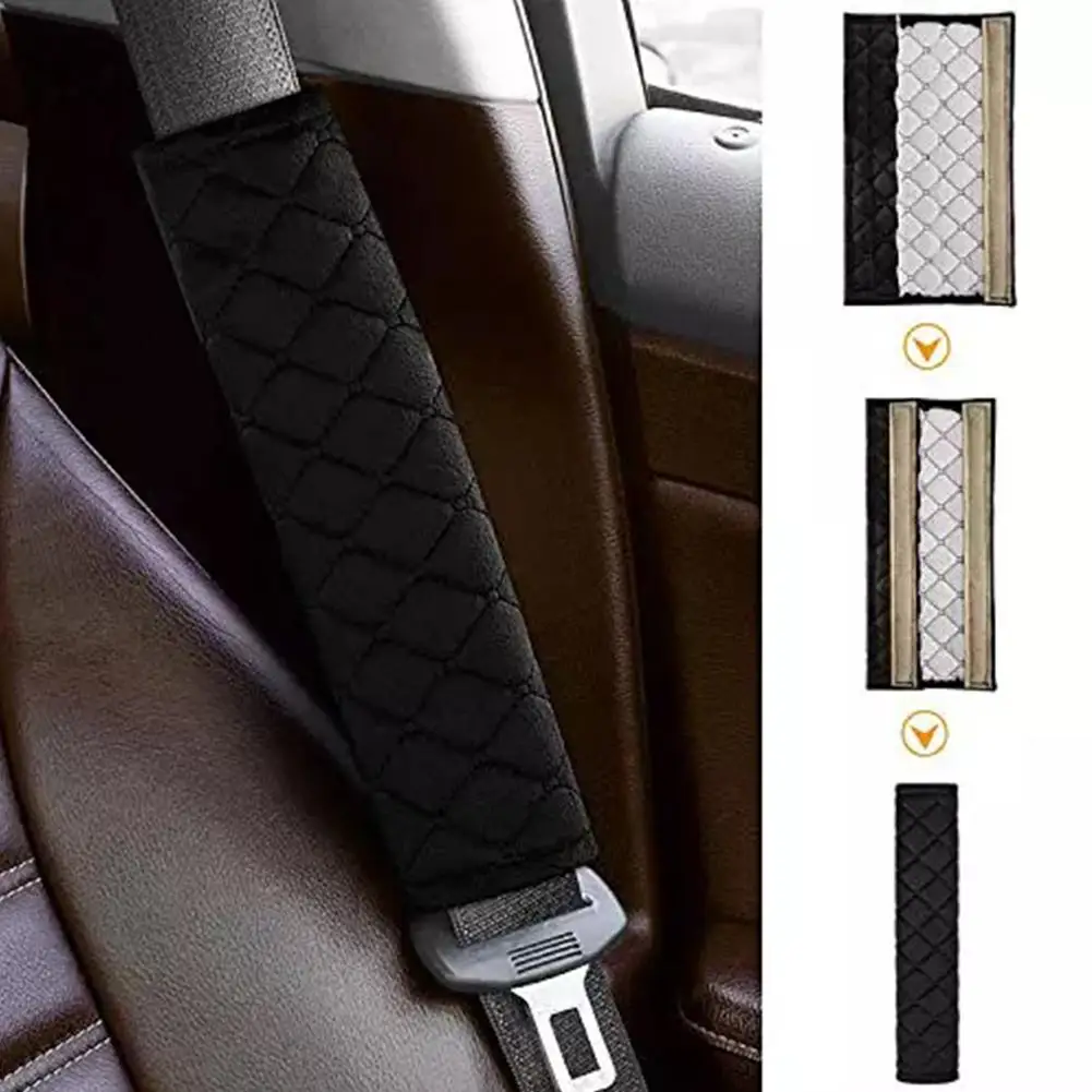 

2Pcs Universal Car Seat Belt Cover Adjustable Soft Adults Accessories Kids BackPack Strap Shoulder Car Seat Plush Auto Belt J0J3