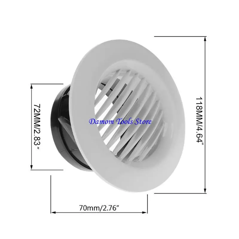 57BE Air Vent Extract for Valve Grille Round Diffuser Ducting Ducting Cover 100mm