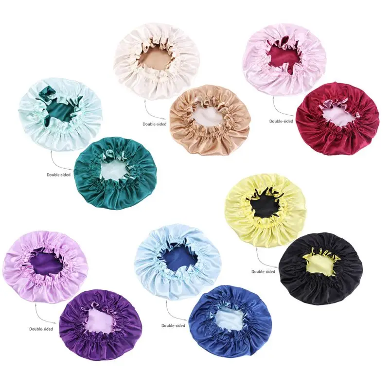 

Elastic Kids Bonnet Children Baby Dome Reversible Caps Elastic Night Sleep