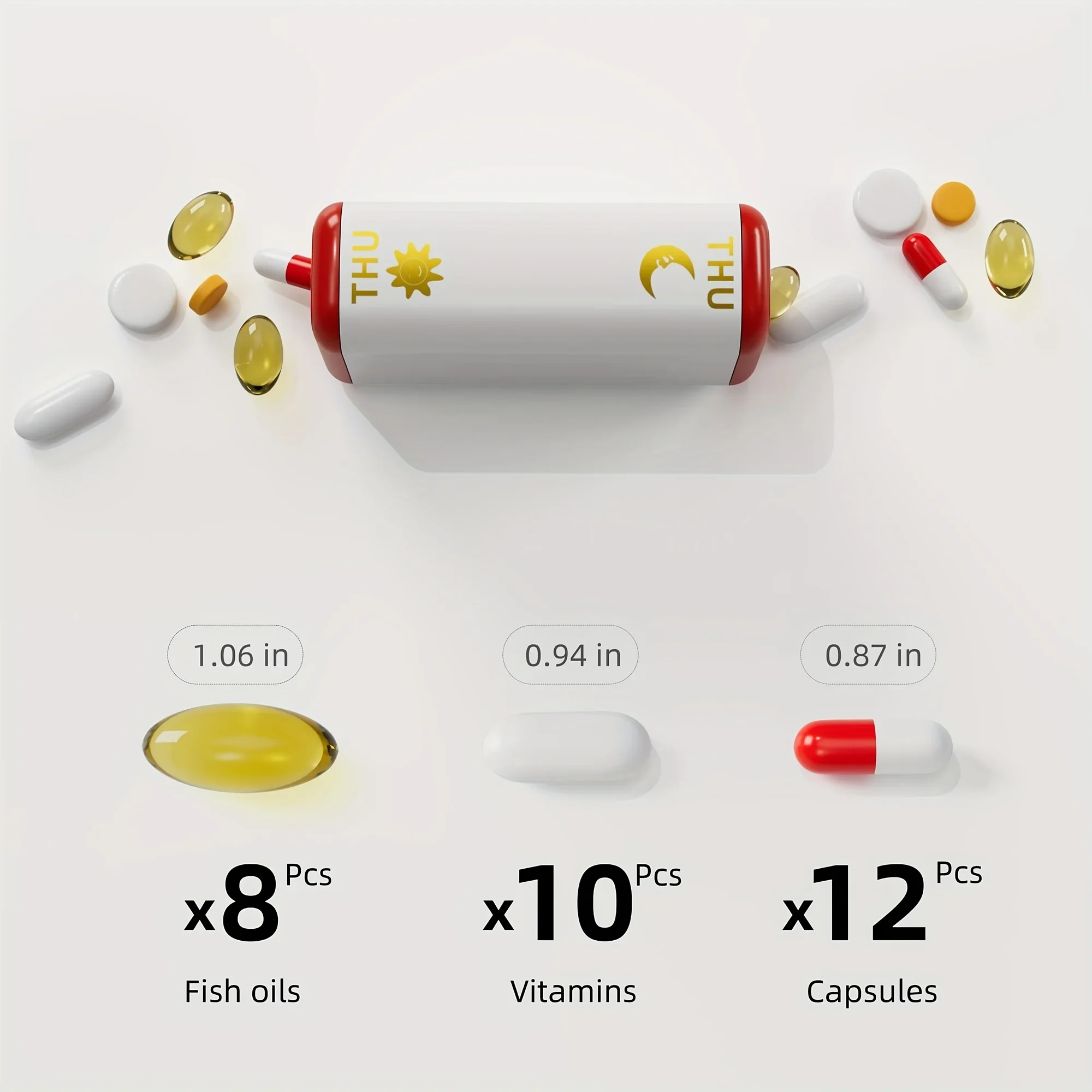منظم حبوب الدواء الأسبوعي لمرة واحدة في اليوم، صندوق حبوب السفر لمدة 7 أيام، منظم الأدوية اليومي، علبة حبوب منع الحمل المحمولة AM&PM