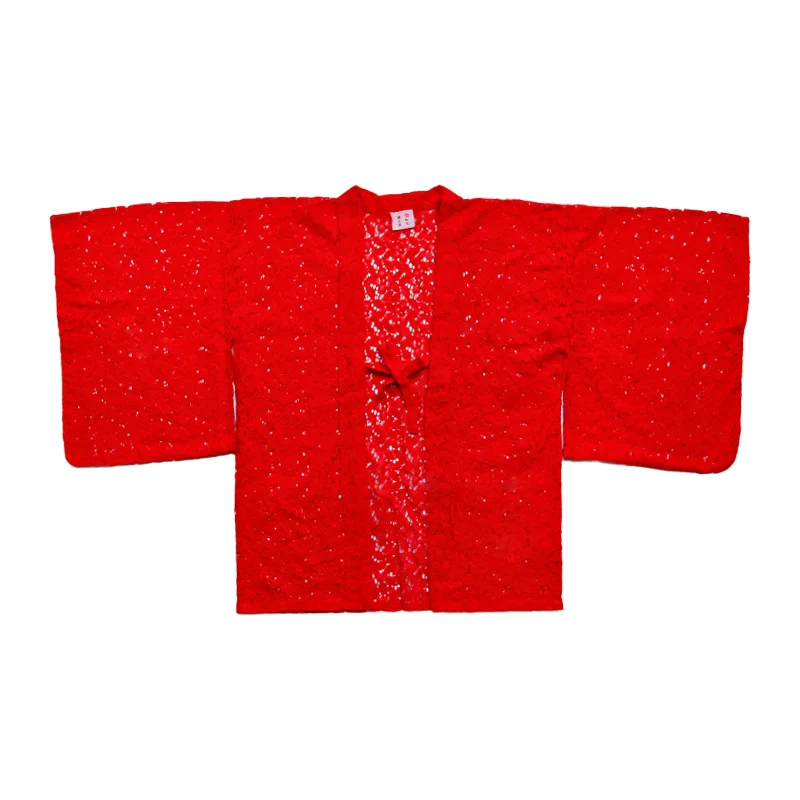 Women's Lace Kimono Haori Summer Japanese Traditional High Quality Wide Sleeve Hanten Cardigan Jacket