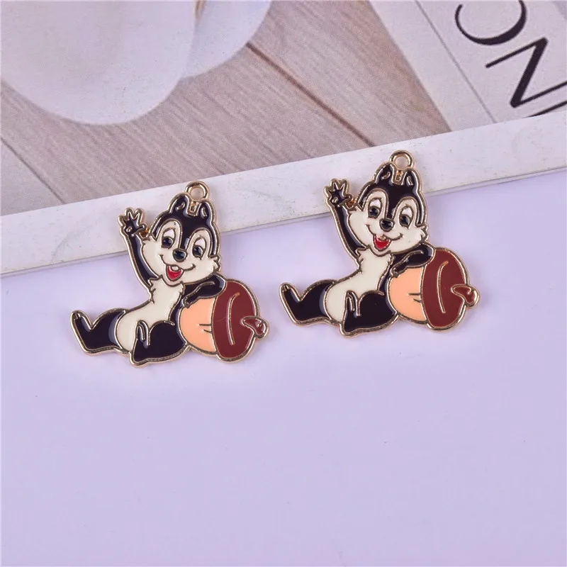 10pcs Mix Style Cartoon Squirrel Metal Charms for DIY Earring Jewelry Making