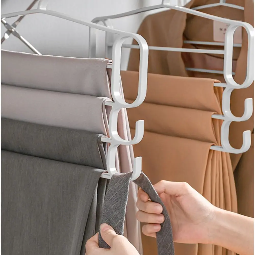 Traceless Trouser Hanger High Quality Thickening Multifunctional Pant Storage Artifact Round and Smooth PP Pant Clip