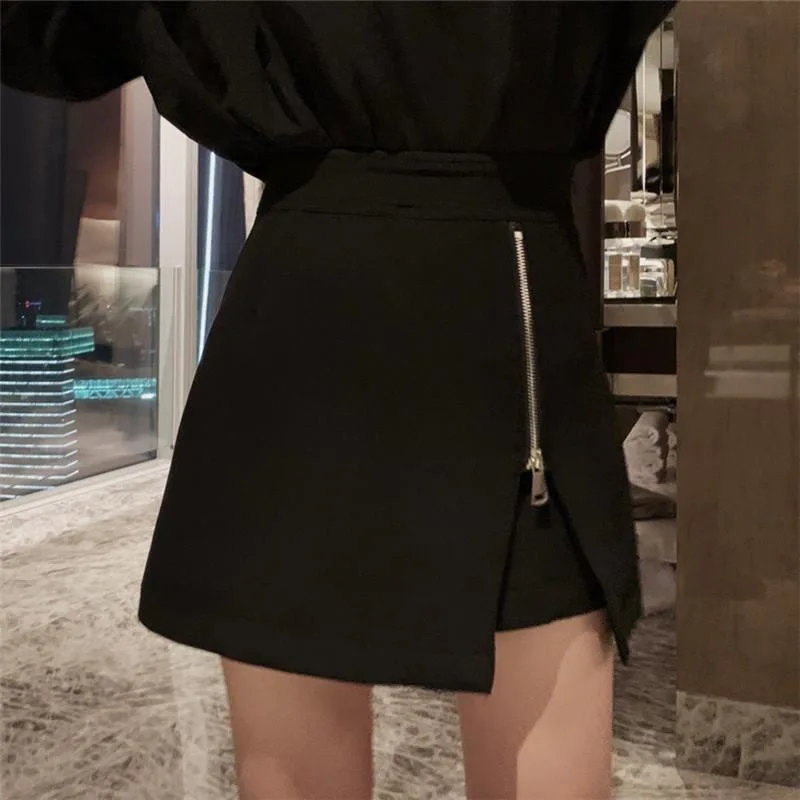 High Waist Black Suit Shorts Women's Autumn Winter Style Miniature Sexy Long Leg Illusion Wrap around Bottoms Summer Hot Pants