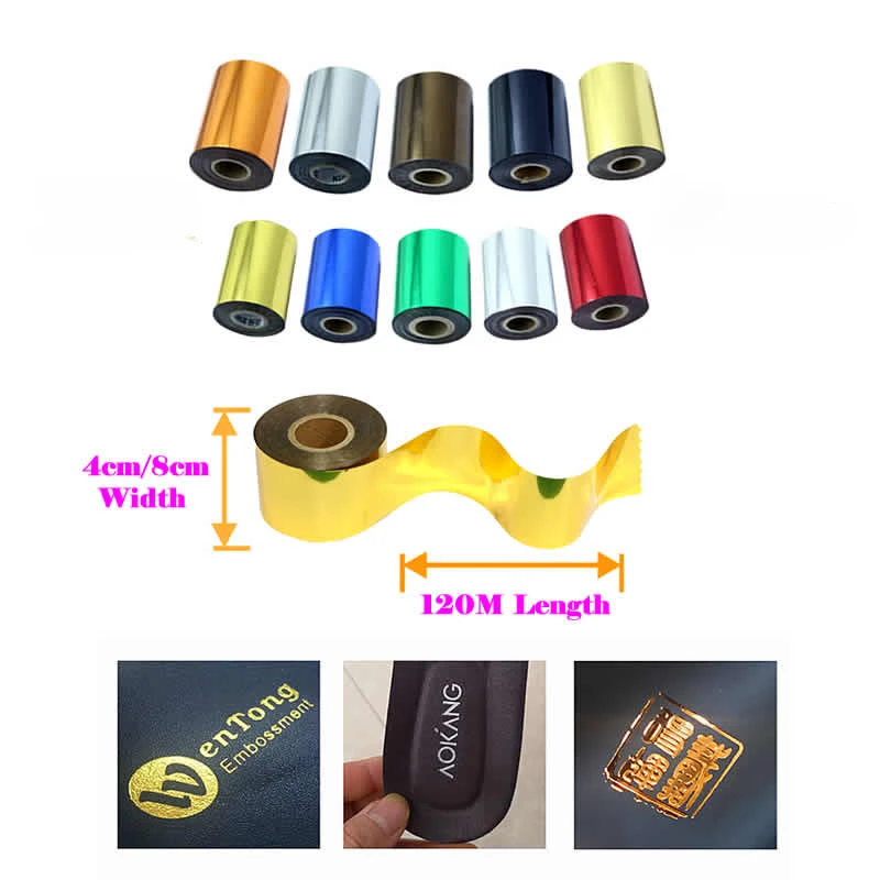 Hot Stamping Foil Paper, Heat Transfer, Napkin Gilding PVC Card Emboss, Gold Rose Silver Laser, Black Gold Red Blue, 40mm, 80mm