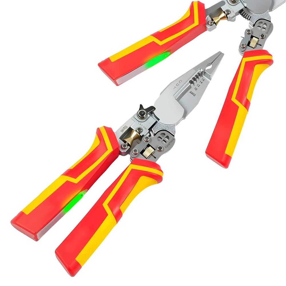 

Многофункциональный инструмент для зачистки проводов 9-в-1 с электрической тестовой ручкой, складной инструмент для обжима кабеля, электрические плоскогубцы для резки