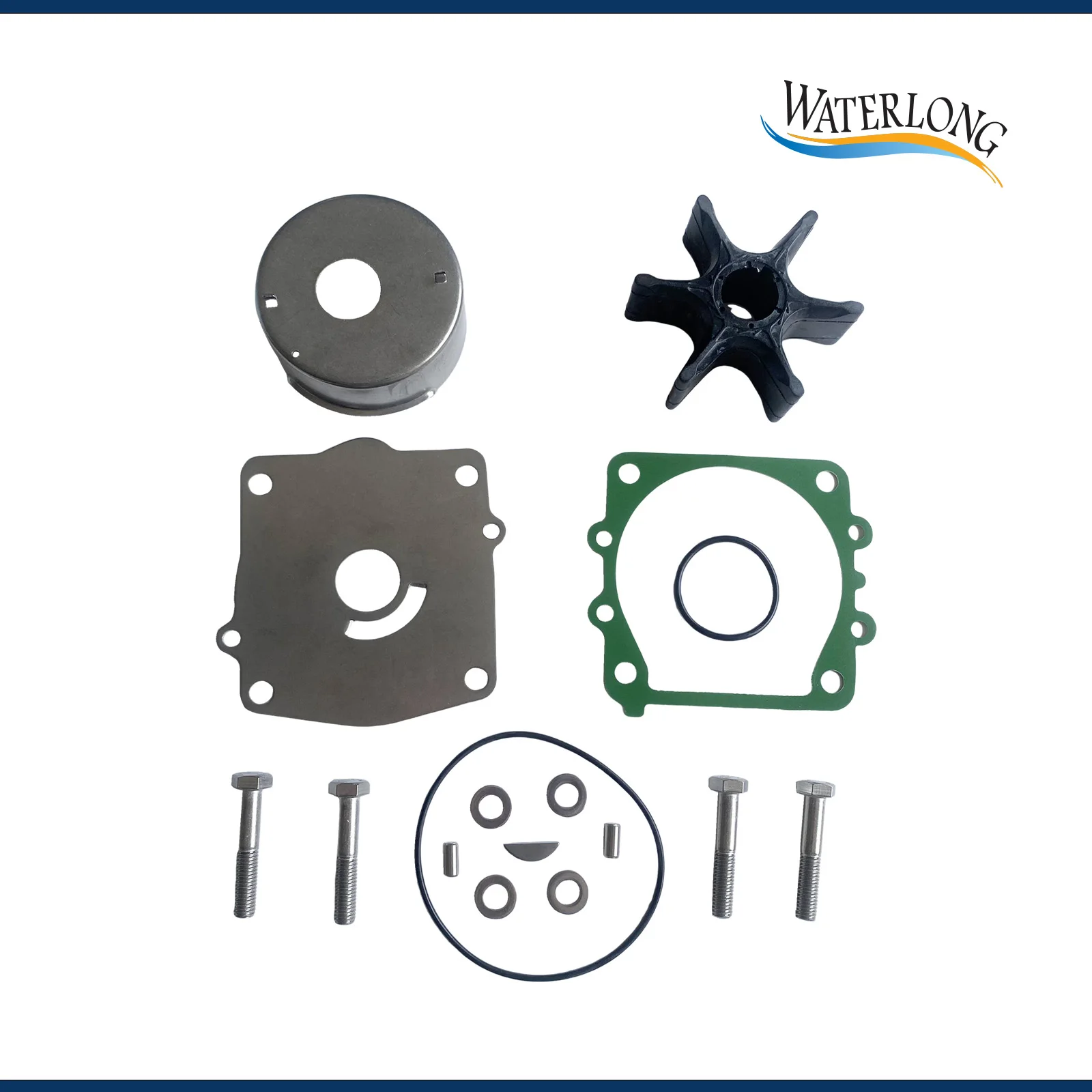 Waterlong 6e5-w0078-00 kit de reparo da bomba de água impulsor substitui para motor de popa yamaha 115hp 1987