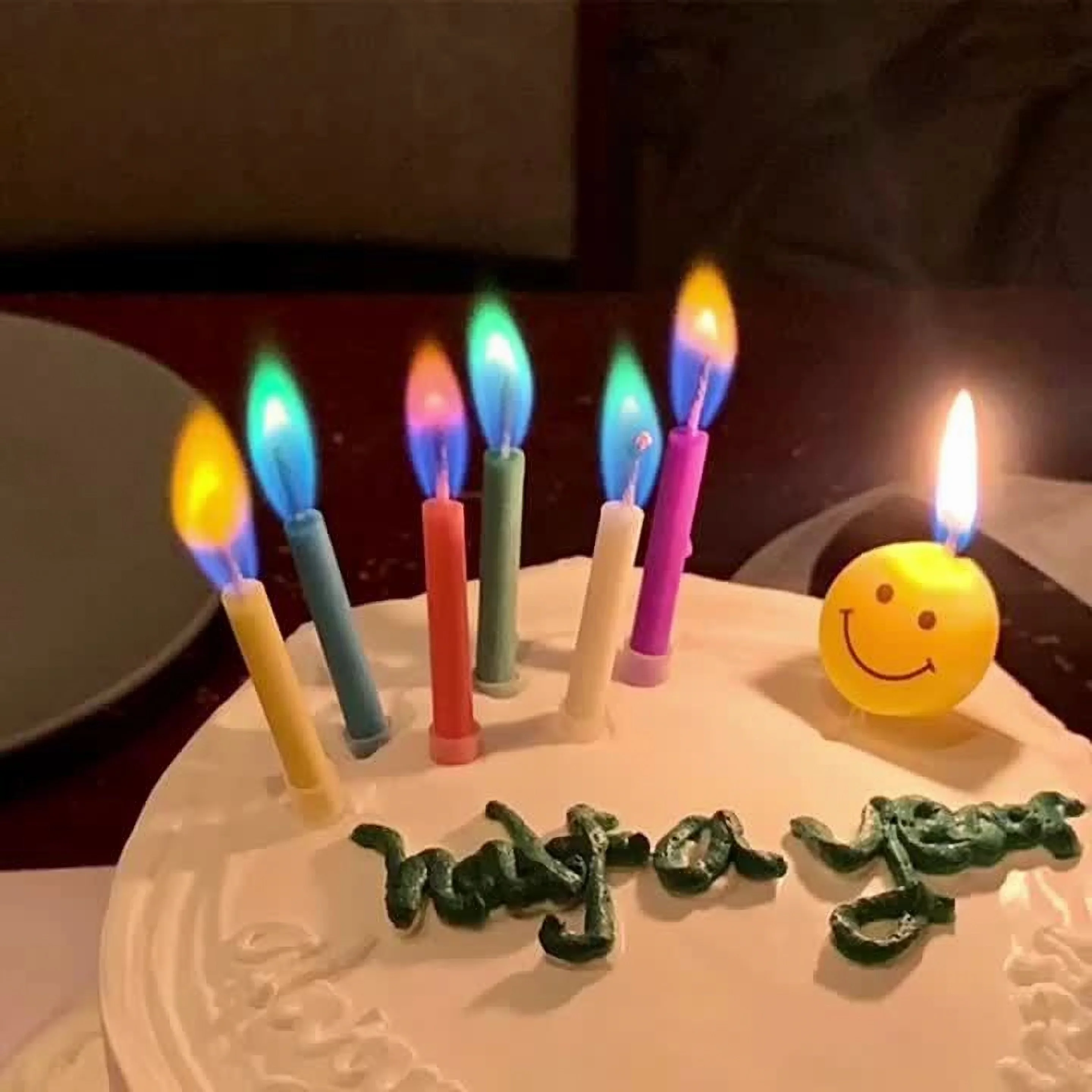 Colorful Flame Candles,Birthday Cake Decoration Plug-in Creative Rainbow Candles,Cake Atmosphere Candle Decoration