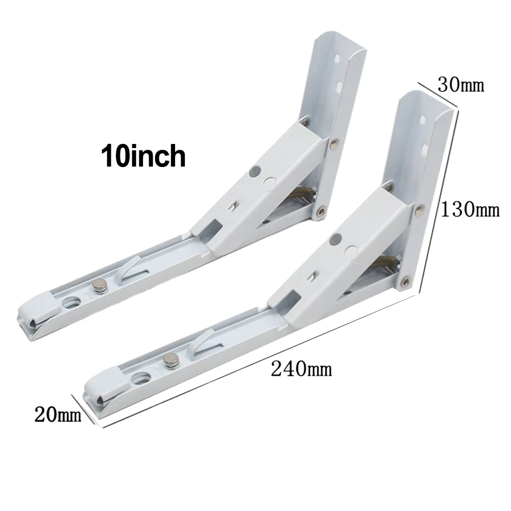 ~2pcs 8-14inch 1Triangle 1Folding Angle Bracket Heavy Support Adjustable Wall Mounted Table Shelf Bracket Furniture Hardware