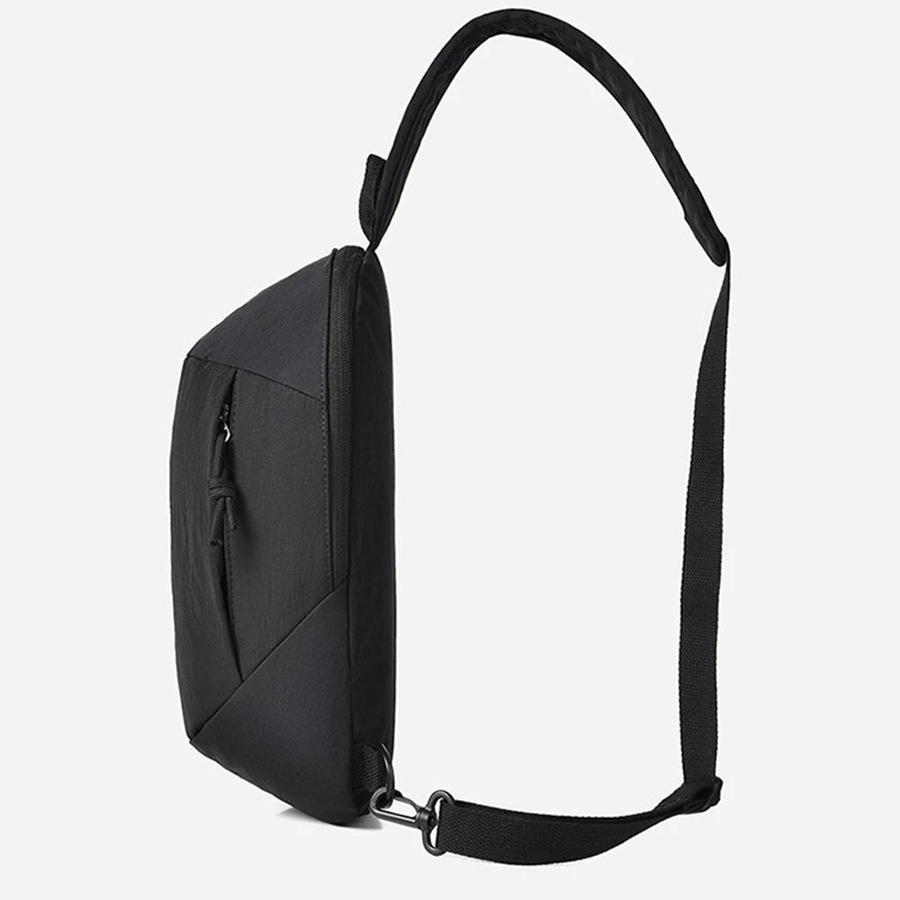 

Casual Men's Chest Bag Large Capacity Waterproof Nylon Sling Shoulder Bag Commuting Lightweight Male Crossbody Bag Hiking