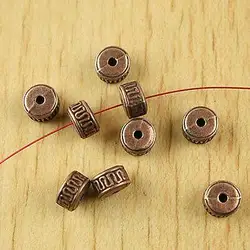 25pcs 7.3x4.7mm hole is 1.6mm copper-tone columniform spacer beads h1883